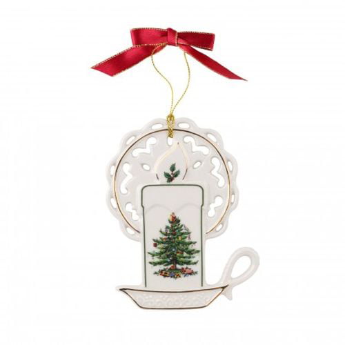 Spode Christmas Tree Glass Ornament Candle 